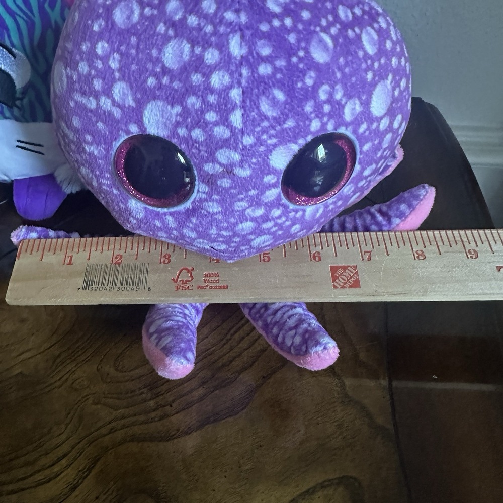Ty Beanie Boo Legs the Purple Octopus and Pikmi Pops Jungle the Tiger Plush - Picture 15 of 15